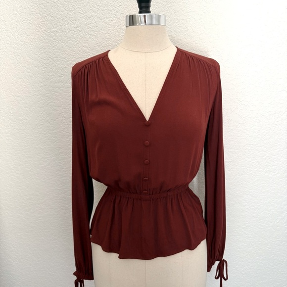 H&M Blouse Size 4~Dark Rust - Picture 1 of 7